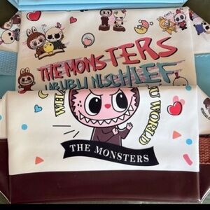 Set of 2 Brand New Labubu Pencil Pouches, Zippered with Cute & Pearl Detail